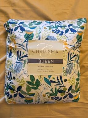 Charisma Floral Queen Sheet Set in Blue, Green & Yellow
